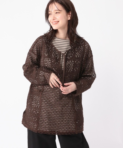 studio CLIP（スタディオクリップ）の「レース切り替えスキッパープルオーバー（Tシャツ/カットソー・レディース・カーキ/ホワイト/ブラウン・FREE）」の3枚目の写真