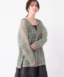 studio CLIP | レース切り替えスキッパープルオーバー(Tシャツ/カットソー)