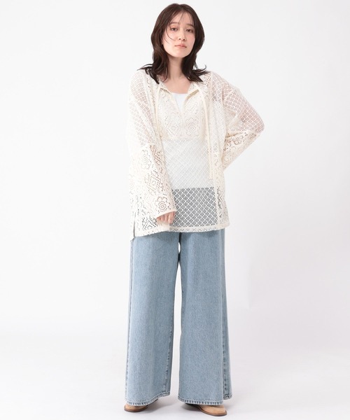 studio CLIP（スタディオクリップ）の「レース切り替えスキッパープルオーバー（Tシャツ/カットソー・レディース・カーキ/ホワイト/ブラウン・FREE）」の21枚目の写真