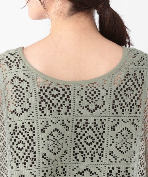 studio CLIP（スタディオクリップ）の「レース切り替えスキッパープルオーバー（Tシャツ/カットソー・レディース・カーキ/ホワイト/ブラウン・FREE）」の7枚目の写真