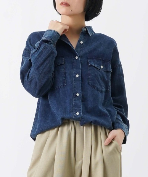 LUCA/LADY LUCK LUCA（ルカ/レディラックルカ）の「LC/LLL インディゴボイルシャツ（シャツ/ブラウス・レディース・インディゴブルー/ブルー・FREE）」の5枚目の写真