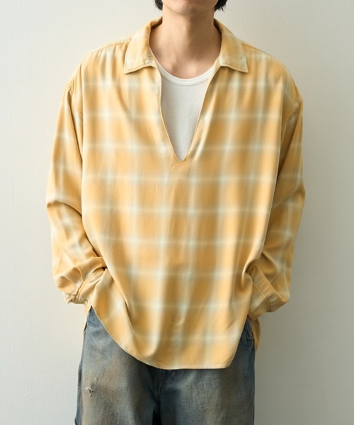 concause(コンコース)の「【concause/コンコース】skipper shirts(シャツ/ブラウス・メンズ・イエロー/ブルー・4/5)」の7枚目の写真