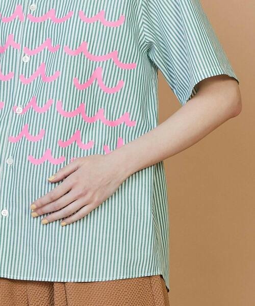 FRAPBOIS(フラボア)の「ウェーピーシャツ(シャツ/ブラウス・レディース・ブルー/グリーン・2/1)」の6枚目の写真