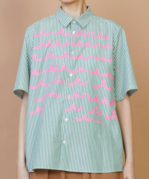 FRAPBOIS(フラボア)の「ウェーピーシャツ(シャツ/ブラウス・レディース・ブルー/グリーン・2/1)」の7枚目の写真