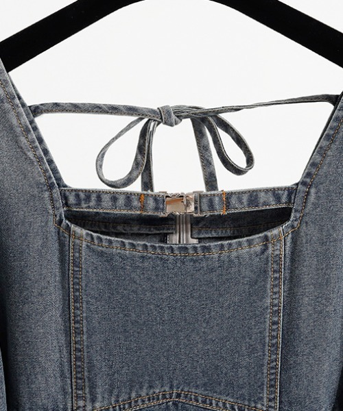 CHUL(チュル)の「レースアップデニムミニワンピース(ワンピース・レディース・ブラック/ブルー・X-LARGE/LARGE/MEDIUM)」の6枚目の写真