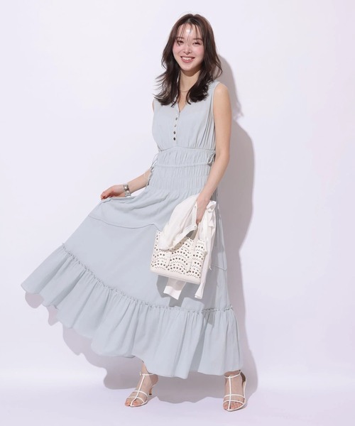 Mystrada（マイストラーダ）の「シャーリングボイルワンピース（ワンピース・レディース・ブラック/ライトブルー/グリーン系その他2・38/36）」の3枚目の写真