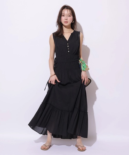 Mystrada（マイストラーダ）の「シャーリングボイルワンピース（ワンピース・レディース・ブラック/ライトブルー/グリーン系その他2・38/36）」の4枚目の写真