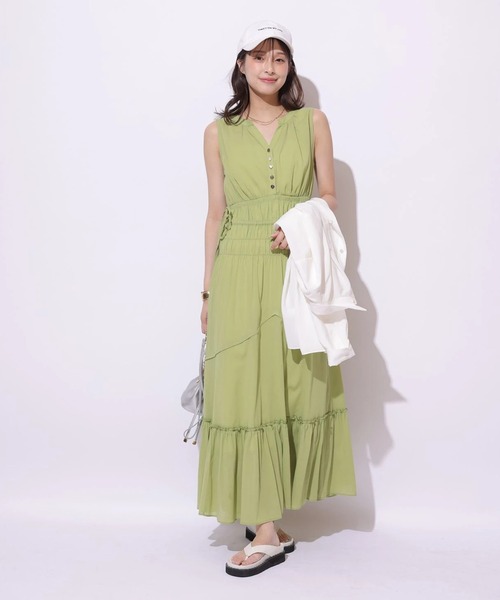 Mystrada（マイストラーダ）の「シャーリングボイルワンピース（ワンピース・レディース・ブラック/ライトブルー/グリーン系その他2・38/36）」の11枚目の写真