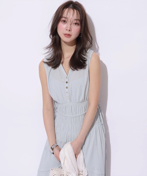 Mystrada（マイストラーダ）の「シャーリングボイルワンピース（ワンピース・レディース・ブラック/ライトブルー/グリーン系その他2・38/36）」の20枚目の写真
