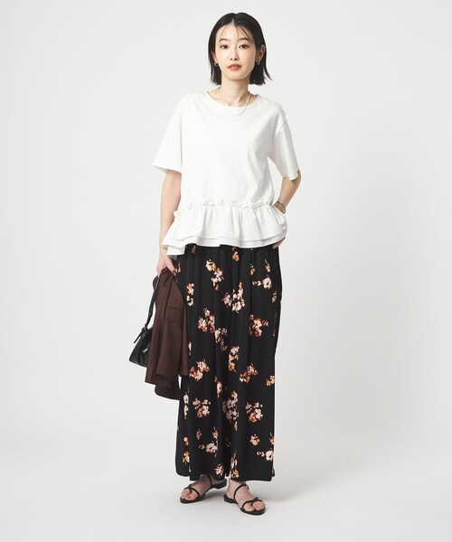 green label relaxing（グリーンレーベルリラクシング）の「［size SHORTあり］フラワー フレア ワイドパンツ マシンウォッシャブル・接触冷感（その他パンツ・レディース・その他1・SHORT/FREE）」の11枚目の写真