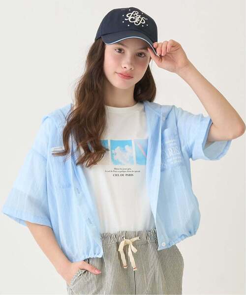 セール】【130cmあり】シアーシャツパーカ＆Tシャツセット（シャツ