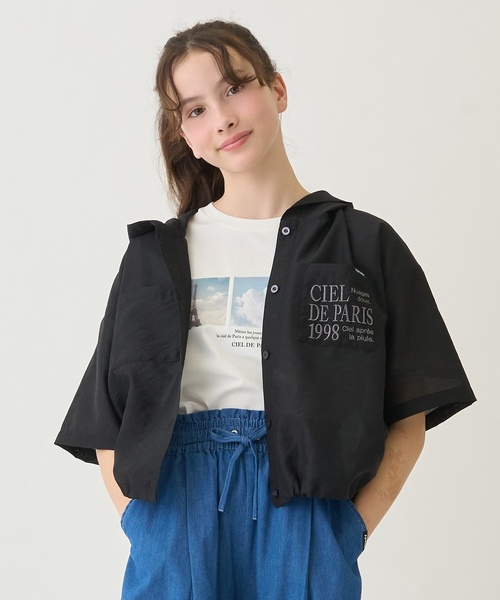 130cmあり】シアーシャツパーカ＆Tシャツセット（シャツ/ブラウス