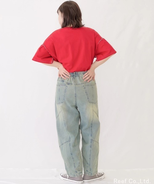 mililopiulu（ミリロピュール）の「mililopiulu/ミリロピュール　オーバーダイ ユーズドライク パンツ（その他パンツ・レディース・ブルー系その他/ピンク/ターコイズブルー・FREE）」の5枚目の写真