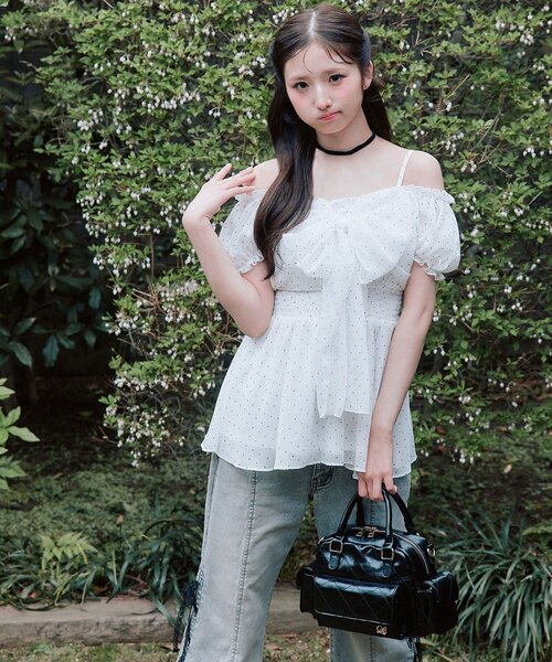 OLIVE des OLIVE(オリーブデオリーブ)の「フェアリーチュニック(チュニック・レディース・ブラック/ピンク/オフホワイト・FREE)」の7枚目の写真