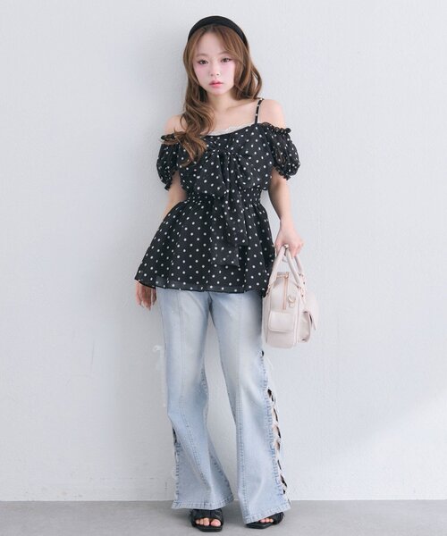 OLIVE des OLIVE(オリーブデオリーブ)の「フェアリーチュニック(チュニック・レディース・ブラック/ピンク/オフホワイト・FREE)」の17枚目の写真