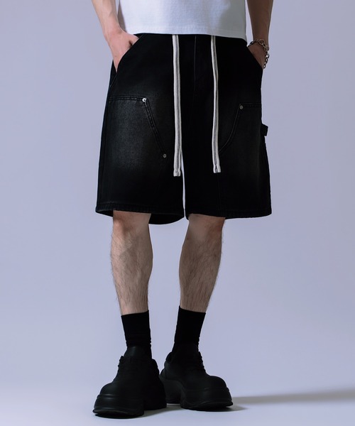 Crownor(クラウノアー)の「ワイドバギー デニムペインターパンツ(その他パンツ・メンズ・ブラック/サックスブルー・LARGE/MEDIUM)」の3枚目の写真