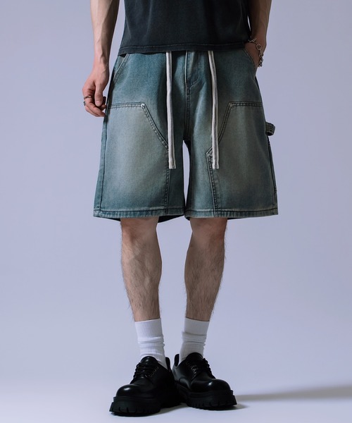Crownor(クラウノアー)の「ワイドバギー デニムペインターパンツ(その他パンツ・メンズ・ブラック/サックスブルー・LARGE/MEDIUM)」の7枚目の写真