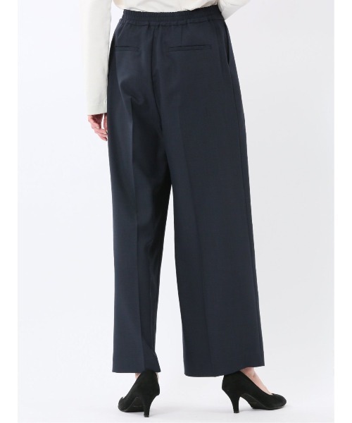 m.f.editorial(エムエフエディトリアル)の「【ストレッチ ウォッシャブル UVカット イージーケア】m.f.エディトリアル レディース D管付き ラップ パンツ 紺(スラックス・レディース・ネイビー・MEDIUM/LARGE/X-LARGE/S)」の4枚目の写真