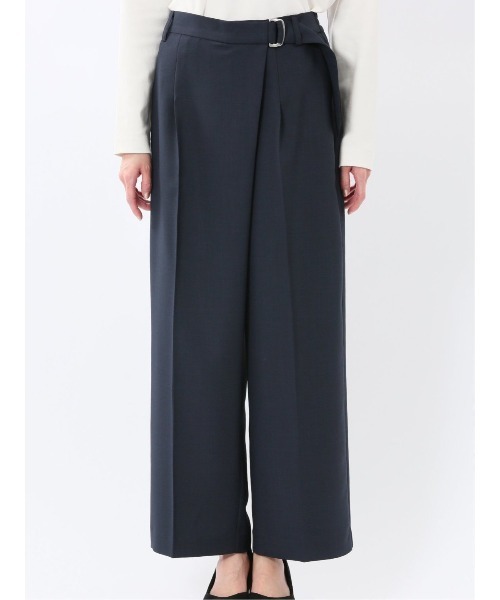 m.f.editorial(エムエフエディトリアル)の「【ストレッチ ウォッシャブル UVカット イージーケア】m.f.エディトリアル レディース D管付き ラップ パンツ 紺(スラックス・レディース・ネイビー・MEDIUM/LARGE/X-LARGE/S)」の7枚目の写真