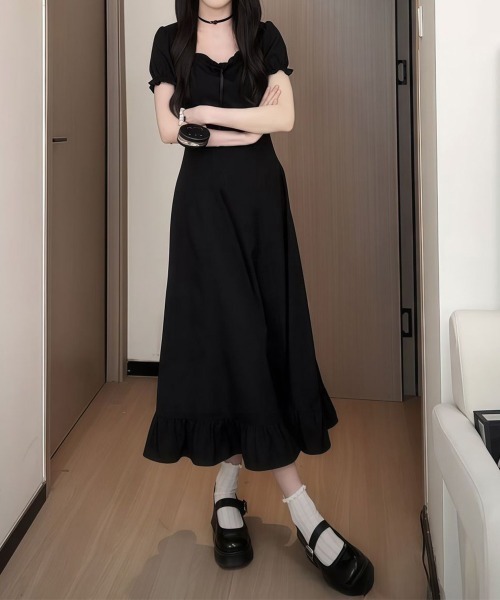 Miniministore(ミニミニストア)の「丈を調整できる4wayワンピース半袖きれいめ(ワンピース・レディース・ライトブルー/ブラック・M/L/XL)」の14枚目の写真