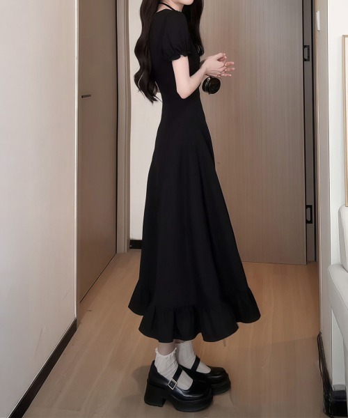 Miniministore(ミニミニストア)の「丈を調整できる4wayワンピース半袖きれいめ(ワンピース・レディース・ライトブルー/ブラック・M/L/XL)」の15枚目の写真