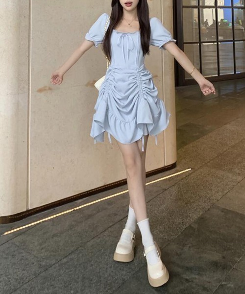 Miniministore(ミニミニストア)の「丈を調整できる4wayワンピース半袖きれいめ(ワンピース・レディース・ライトブルー/ブラック・M/L/XL)」の19枚目の写真