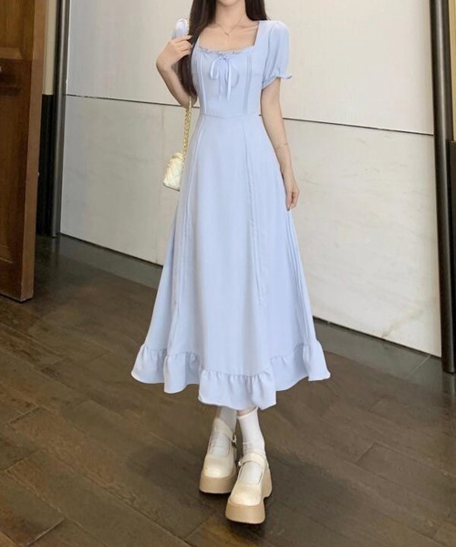 Miniministore(ミニミニストア)の「丈を調整できる4wayワンピース半袖きれいめ(ワンピース・レディース・ライトブルー/ブラック・M/L/XL)」の11枚目の写真