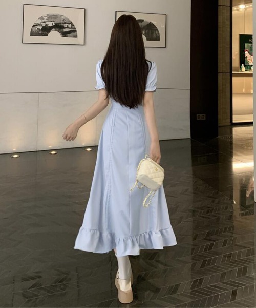 Miniministore(ミニミニストア)の「丈を調整できる4wayワンピース半袖きれいめ(ワンピース・レディース・ライトブルー/ブラック・M/L/XL)」の13枚目の写真