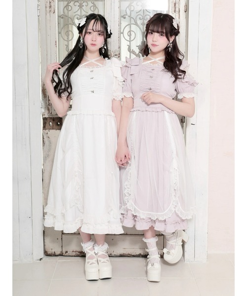 NOEMIE（ノエミー）の「ショルダーリボンドロストプリンセスロングワンピース（ワンピース・レディース・オフホワイト・M）」の2枚目の写真