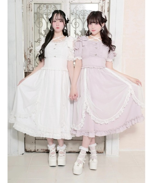 NOEMIE（ノエミー）の「ショルダーリボンドロストプリンセスロングワンピース（ワンピース・レディース・オフホワイト・M）」の3枚目の写真