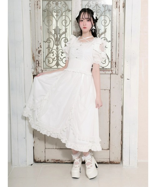 NOEMIE（ノエミー）の「ショルダーリボンドロストプリンセスロングワンピース（ワンピース・レディース・オフホワイト・M）」の7枚目の写真