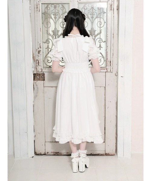 NOEMIE（ノエミー）の「ショルダーリボンドロストプリンセスロングワンピース（ワンピース・レディース・オフホワイト・M）」の9枚目の写真