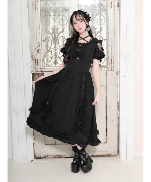 NOEMIE（ノエミー）の「ショルダーリボンドロストプリンセスロングワンピース（ワンピース・レディース・オフホワイト・M）」の10枚目の写真