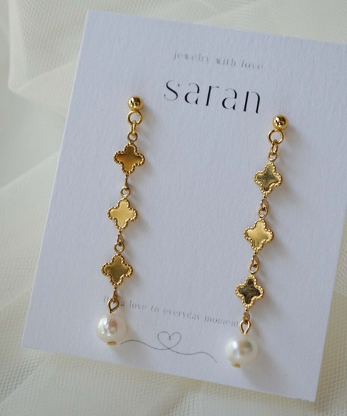 CERCA(チェルカ)の「saran jewelry/クローバーモチーフ パール ピアス/アレルギー対応(ピアス(両耳用)・レディース・ゴールド/シルバー・FREE)」の16枚目の写真