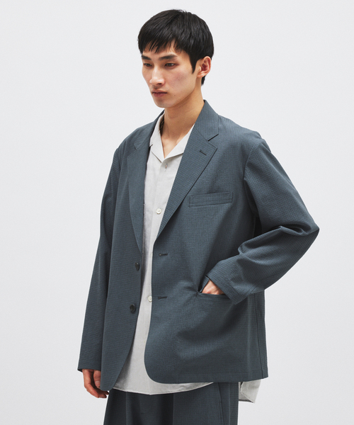 JOURNAL STANDARD(ジャーナルスタンダード)の「EVALET / エバレット ギンガム チェック フィールド ジャケット(テーラードジャケット・メンズ・コバルトブルー/ブラック/グレー・SMALL/MEDIUM/LARGE)」の20枚目の写真