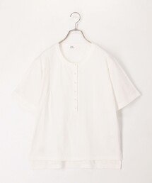 fredy couleur | ドライタッチ天竺ヘンリーネックパール釦Tee(Tシャツ/カットソー)
