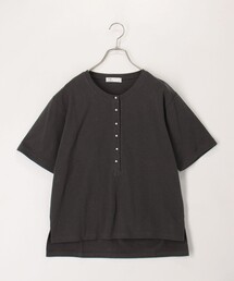 fredy couleur | ドライタッチ天竺ヘンリーネックパール釦Tee(Tシャツ/カットソー)