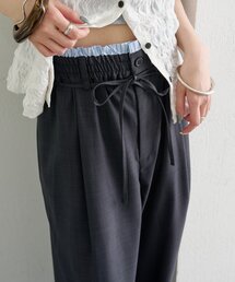 4サイズ展開/ストライプ柄、無地 / ウエストの配色がポイント】Wベルト