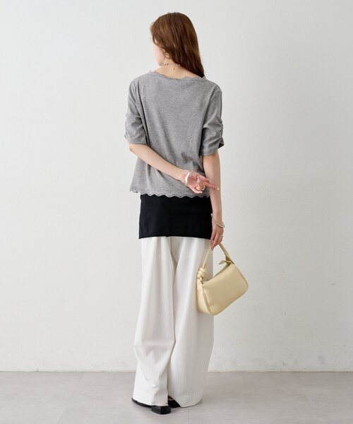 mystic(ミスティック)の「【涼しい素材にリニューアル】26SS Wベルトパンツ(スラックス・レディース・アイボリー/グレー/オフホワイト/チャコールグレー・2/1/0/SHORT)」の10枚目の写真