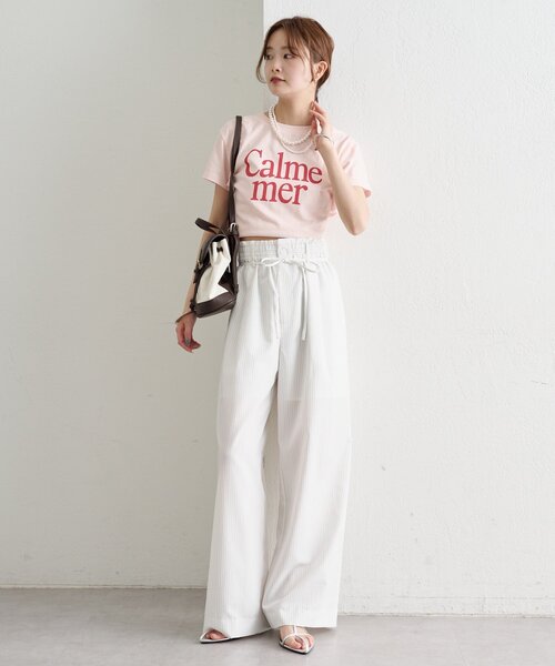 mystic(ミスティック)の「【涼しい素材にリニューアル】26SS Wベルトパンツ(スラックス・レディース・アイボリー/グレー/オフホワイト/チャコールグレー・2/1/0/SHORT)」の15枚目の写真