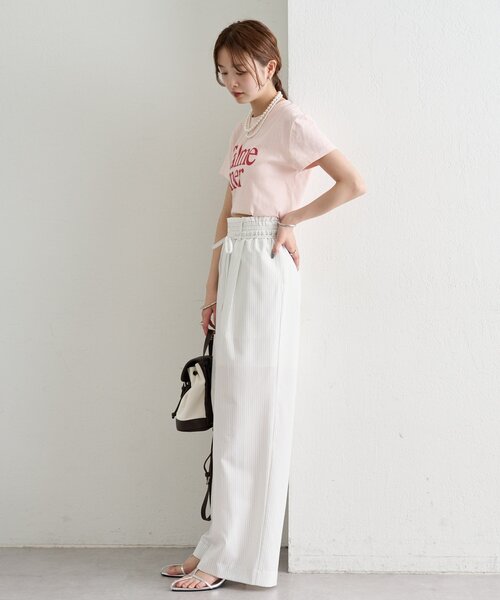 mystic(ミスティック)の「【涼しい素材にリニューアル】26SS Wベルトパンツ(スラックス・レディース・アイボリー/グレー/オフホワイト/チャコールグレー・2/1/0/SHORT)」の21枚目の写真