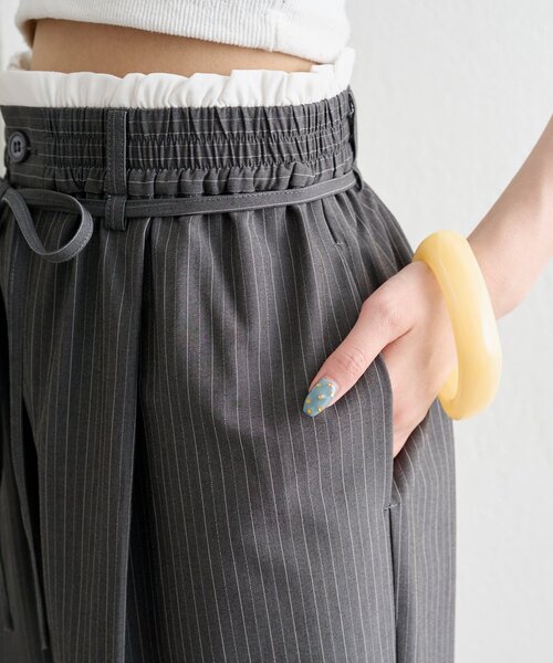 セール】【涼しい素材にリニューアル】26SS Wベルトパンツ（スラックス