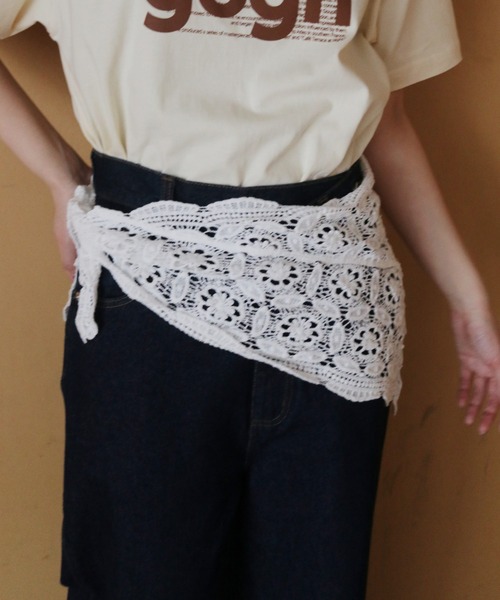 cheriella（シェリエラ）の「【cheriella】マルチWAYレーススカーフ  MULTI-WAY LACE SCARF（バンダナ/スカーフ・レディース・オフホワイト/ブラック/ベージュ・FREE）」の4枚目の写真