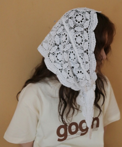 cheriella（シェリエラ）の「【cheriella】マルチWAYレーススカーフ  MULTI-WAY LACE SCARF（バンダナ/スカーフ・レディース・オフホワイト/ブラック/ベージュ・FREE）」の7枚目の写真