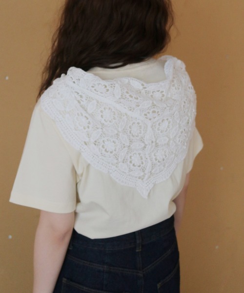 cheriella（シェリエラ）の「【cheriella】マルチWAYレーススカーフ  MULTI-WAY LACE SCARF（バンダナ/スカーフ・レディース・オフホワイト/ブラック/ベージュ・FREE）」の13枚目の写真