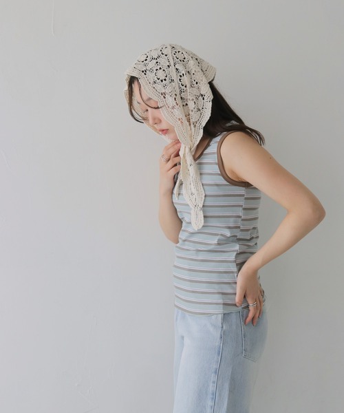 cheriella(シェリエラ)の「【cheriella】マルチWAYレーススカーフ MULTI-WAY LACE SCARF(バンダナ/スカーフ・レディース・オフホワイト/ブラック/ベージュ・FREE)」の21枚目の写真