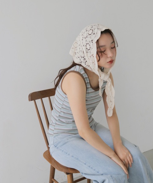 cheriella（シェリエラ）の「【cheriella】マルチWAYレーススカーフ  MULTI-WAY LACE SCARF（バンダナ/スカーフ・レディース・オフホワイト/ブラック/ベージュ・FREE）」の22枚目の写真
