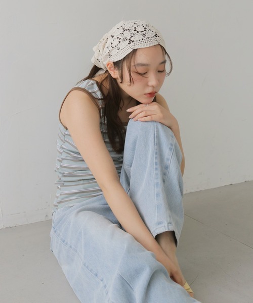 cheriella(シェリエラ)の「【cheriella】マルチWAYレーススカーフ MULTI-WAY LACE SCARF(バンダナ/スカーフ・レディース・オフホワイト/ブラック/ベージュ・FREE)」の22枚目の写真