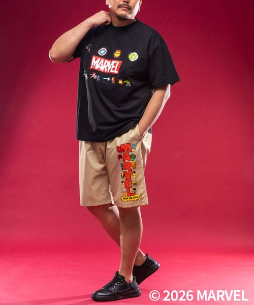 SAKAZEN（サカゼン）の「「MARVEL」ショートパンツ ハーフパンツ 短パン メンズ 大きいサイズ 水着 「アベンジャーズ」「マーベル」 サカゼン80周年記念 オリジナルデザイン（その他パンツ・メンズ・ベージュ・X3(6L～7L)/X2(4L～5L)/X1(3L～4L)）」の11枚目の写真