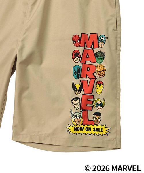 SAKAZEN（サカゼン）の「「MARVEL」ショートパンツ ハーフパンツ 短パン メンズ 大きいサイズ 水着 「アベンジャーズ」「マーベル」 サカゼン80周年記念 オリジナルデザイン（その他パンツ・メンズ・ベージュ・X3(6L～7L)/X2(4L～5L)/X1(3L～4L)）」の4枚目の写真